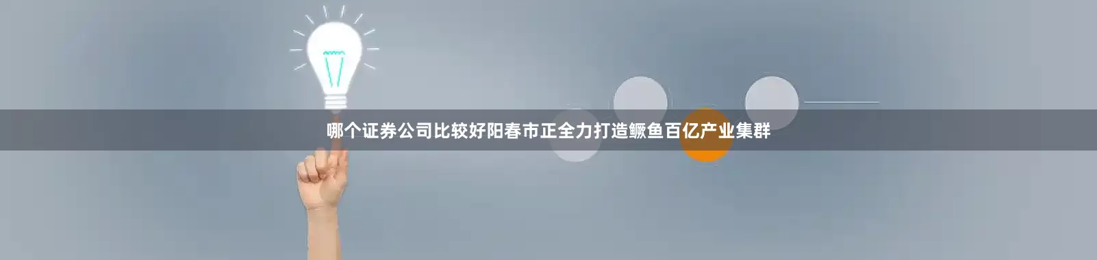 哪个证券公司比较好阳春市正全力打造鳜鱼百亿产业集群
